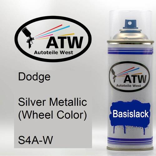 Dodge, Silver Metallic (Wheel Color), S4A-W: 400ml Sprühdose, von ATW Autoteile West.